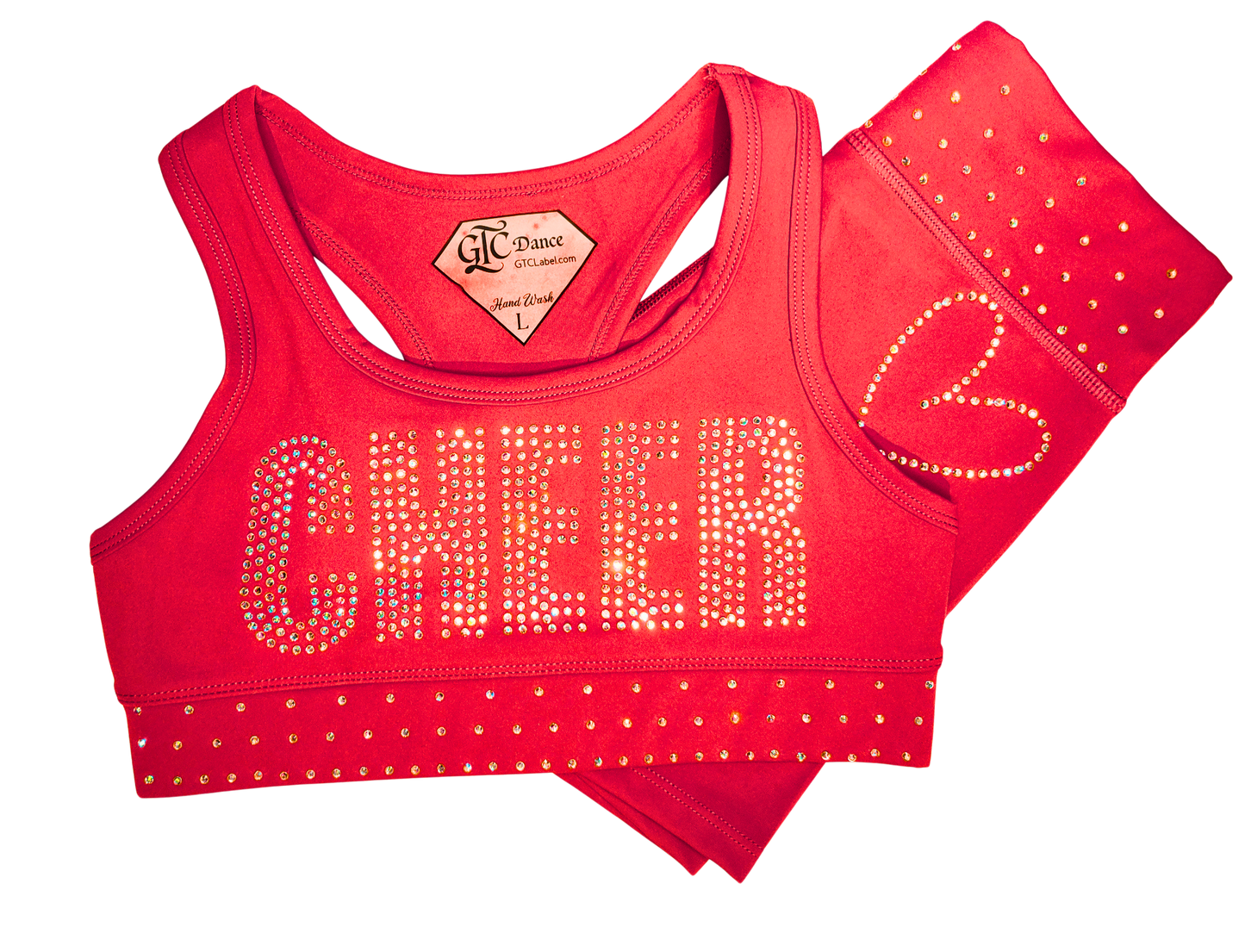 Youth Cheer Sweetheart Bundle – Sports Bra, Shorts & Bow